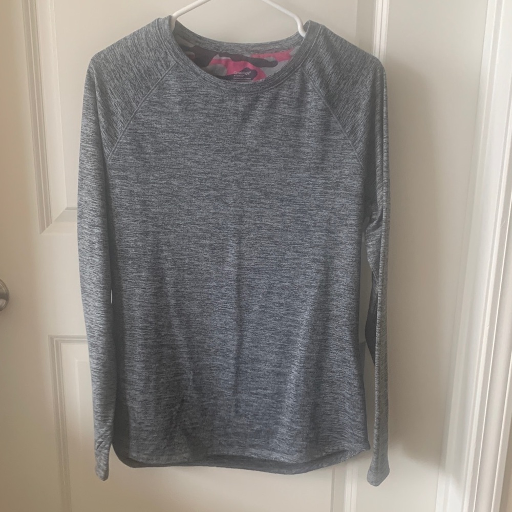 Gray Long Sleeve Athletic Top